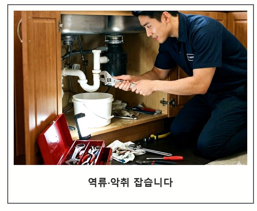 김포시 감정동 세탁기 배수구막힘 가격 안내 현장 작업 사진 - 배관해결사