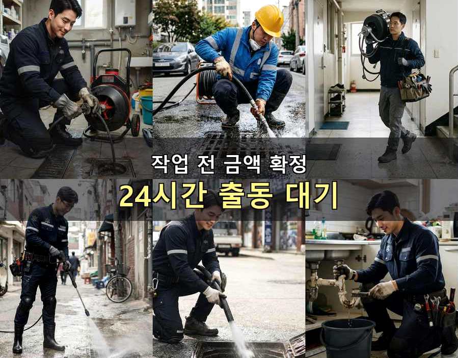 김포시 걸포동 화장실 하수구막힘 전문 업체 현장 작업 사진 - 배관해결사