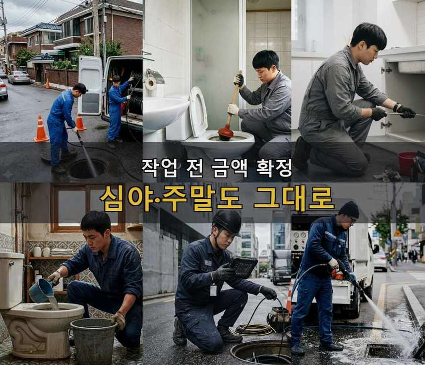 김포시 구래동 배관청소 가격 안내 현장 작업 사진 - 배관해결사