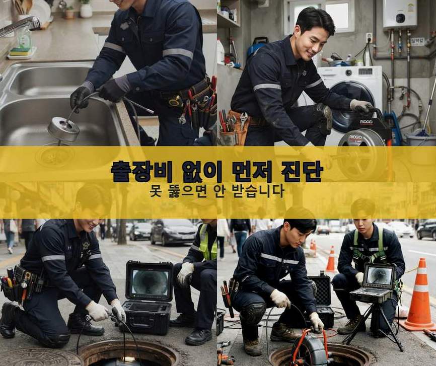 김포시 구래리 배수구막힘 고압세척·관통 작업 모습