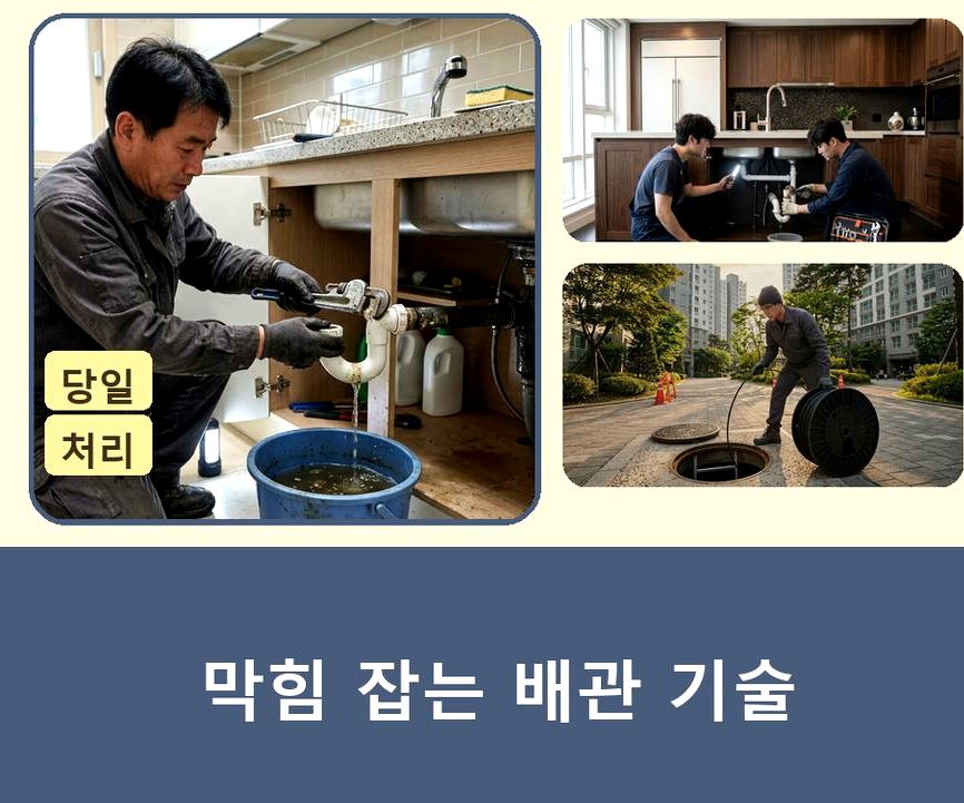김포시 구래동 오수관막힘 빠른 해결 현장 작업 사진 - 배관해결사