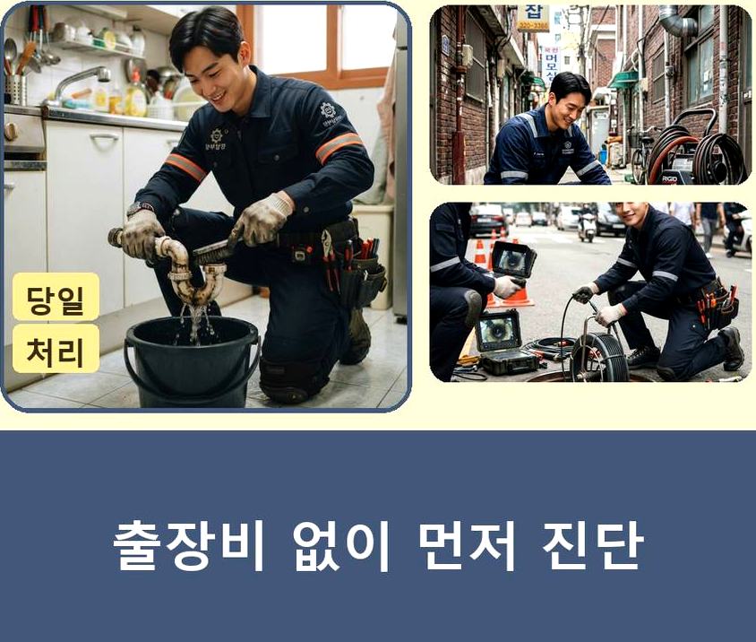 김포시 마산동 고압세척 빠른 해결 현장 작업 사진 - 배관해결사