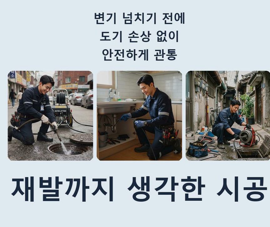 김포시 사우동 하수구막힘 고압세척·관통 작업 모습
