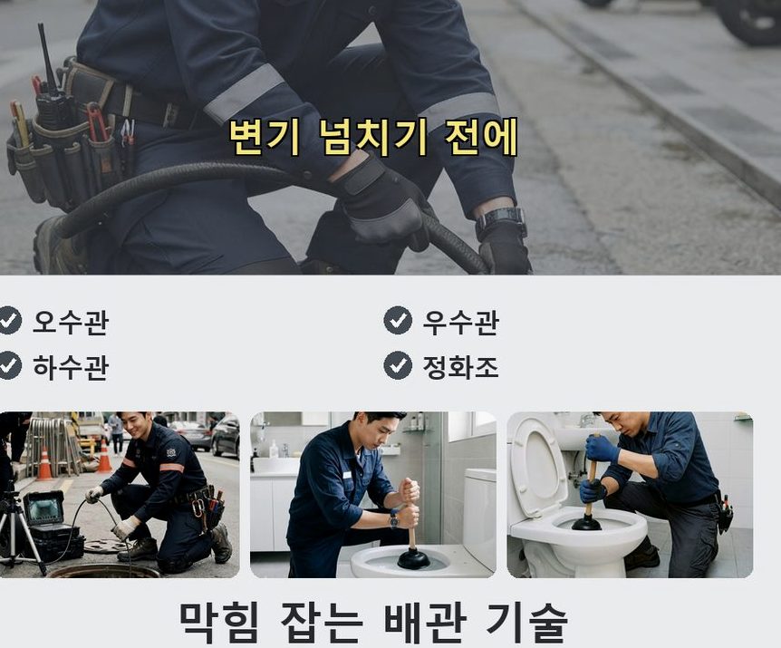 김포시 운양동 배수구막힘 가격 안내 현장 작업 사진 - 배관해결사