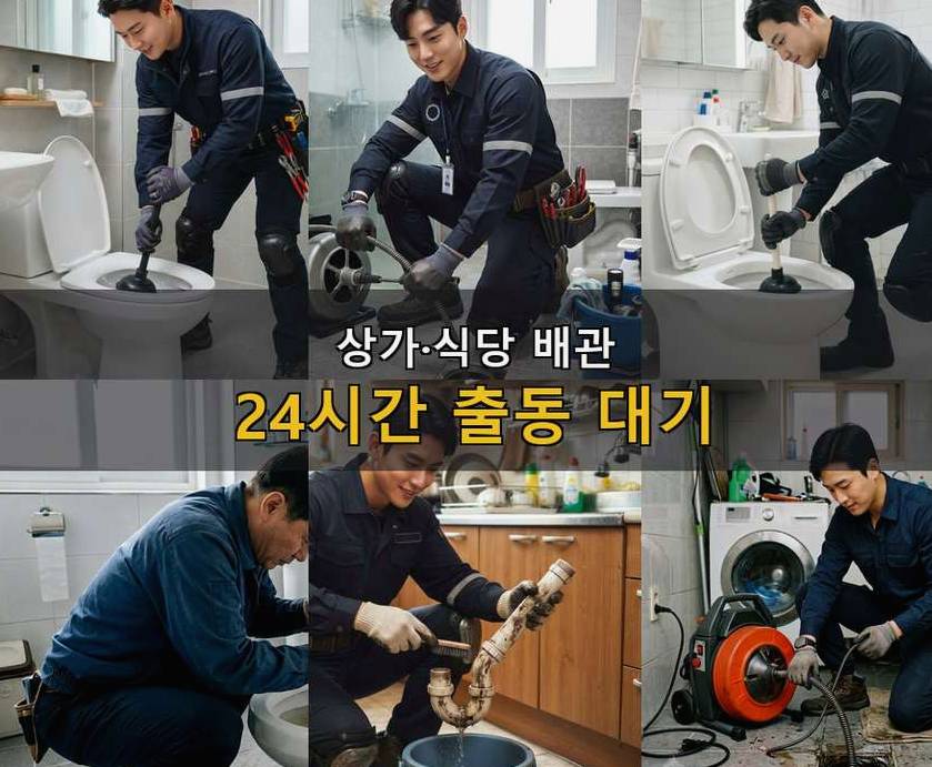 김포시 장기동 하수구막힘 24시 출동 현장 작업 사진 - 배관해결사