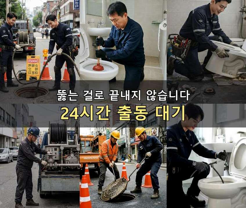 용인시처인구 남동 배관청소 뚫음 현장 작업 사진 - 배관해결사