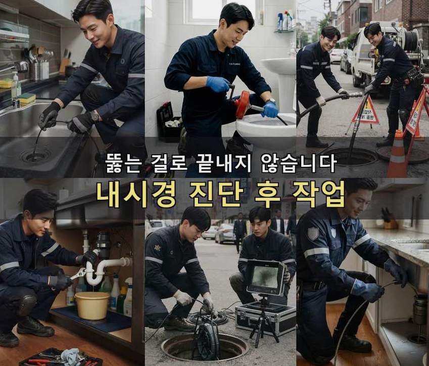 용인시처인구 남동 배수구막힘 뚫음 현장 작업 사진 - 배관해결사