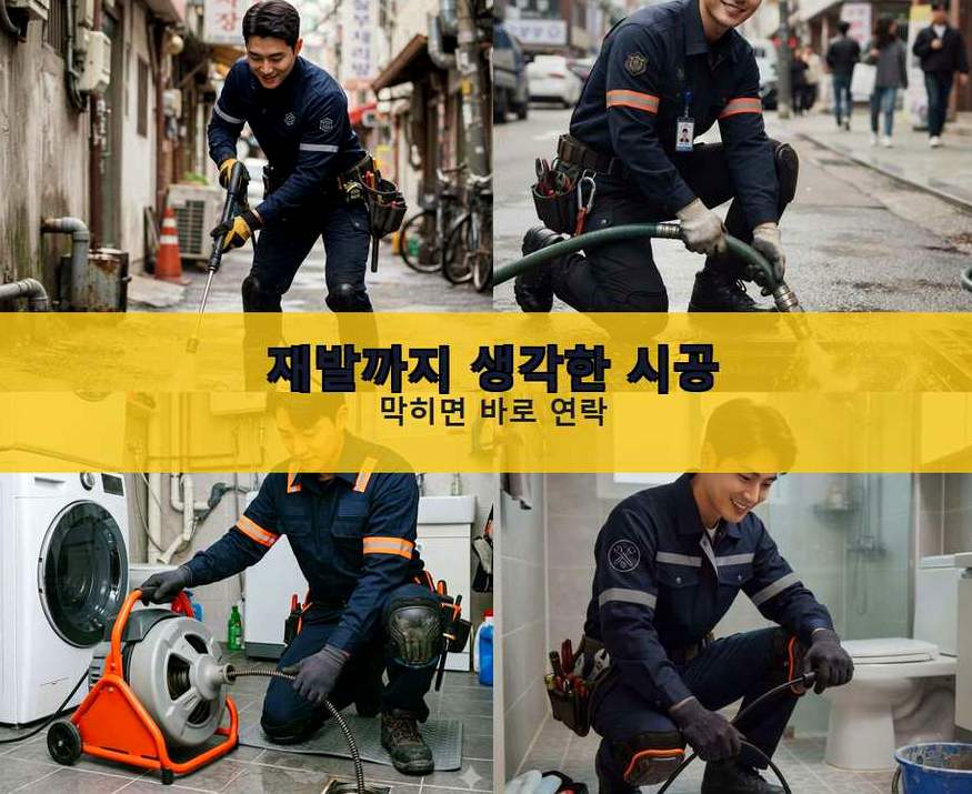 용인시처인구 남동 베란다 배수구막힘 뚫음 현장 작업 사진 - 배관해결사