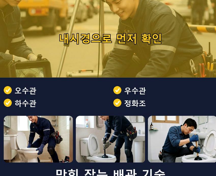 용인시처인구 유방동 싱크대막힘 고압세척·관통 작업 모습