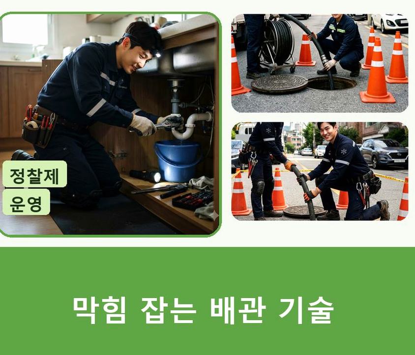용인시처인구 남동 주방 하수구막힘 24시 출동 현장 작업 사진 - 배관해결사