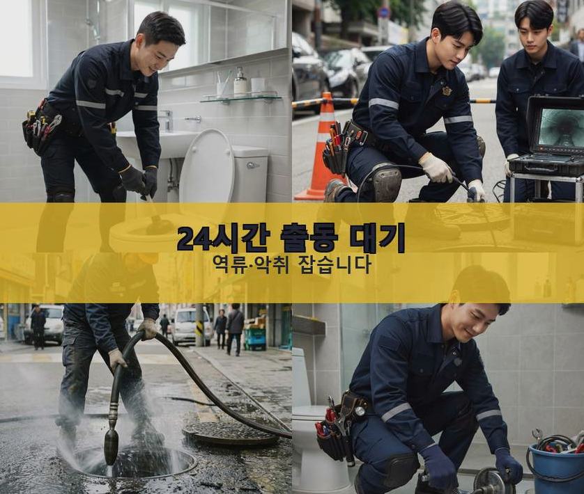 용인시처인구 남사면방아리 하수구 냄새 비용 현장 작업 사진 - 배관해결사