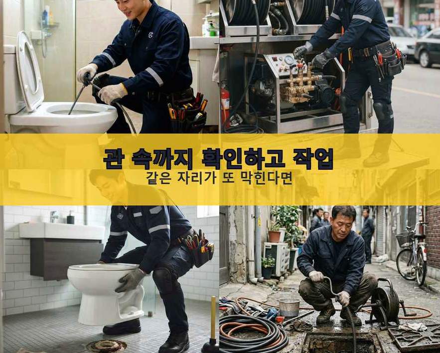 용인시처인구 남사면방아리 하수구 역류 빠른 해결 현장 작업 사진 - 배관해결사