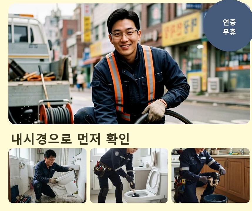서울 용산구 남영동 베란다 배수구막힘 원인 진단 현장 작업 사진 - 배관해결사