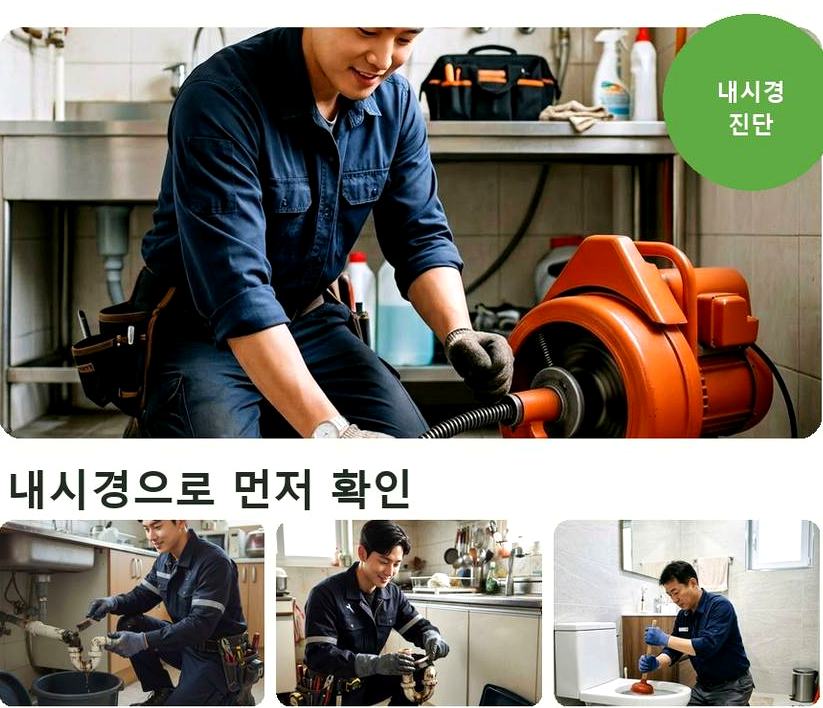 서울 용산구 동자동 배수구막힘 고압세척·관통 작업 모습