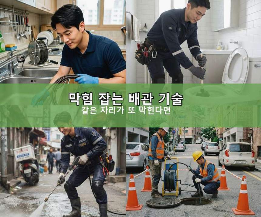서울 은평구 녹번동 배관청소 뚫음 현장 작업 사진 - 배관해결사