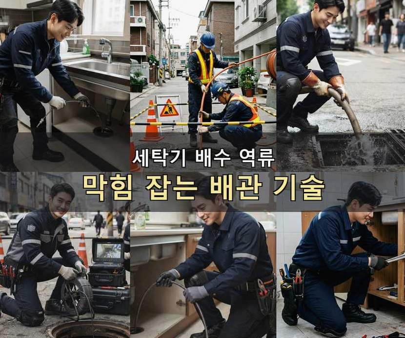 서울 은평구 신사동 오수관막힘 고압세척·관통 작업 모습