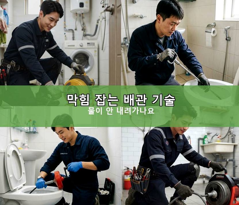 시흥시 목감동 배수구막힘 고압세척·관통 작업 모습