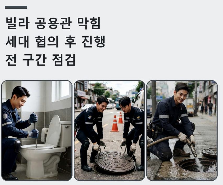 서울 광진구 능동 화장실 하수구막힘 업체 현장 작업 사진 - 배관해결사