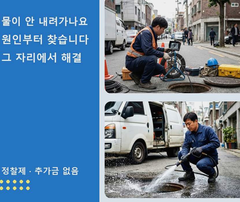 서울 중구 다산동 변기막힘 가격 안내 현장 작업 사진 - 배관해결사