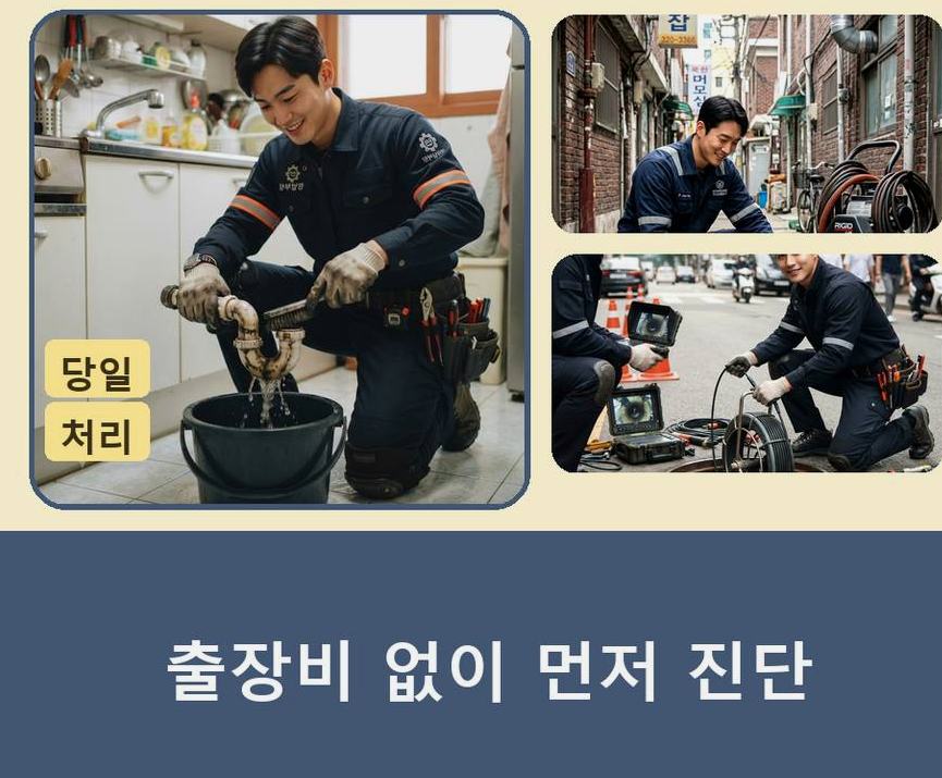 안양시동안구 달안동 고압세척 업체 현장 작업 사진 - 배관해결사