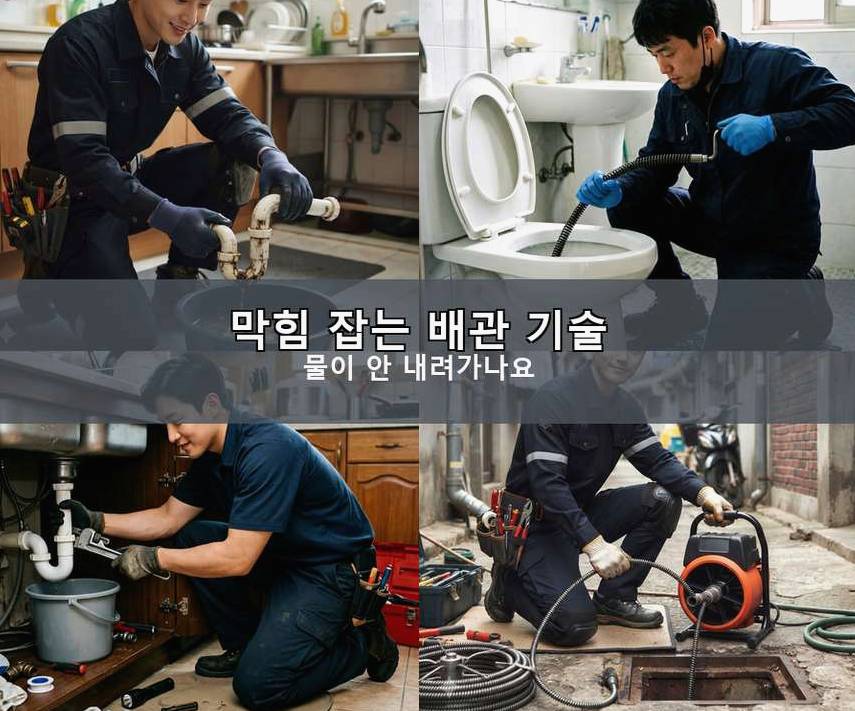 안양시동안구 달안동 베란다 배수구막힘 긴급출동 현장 작업 사진 - 배관해결사