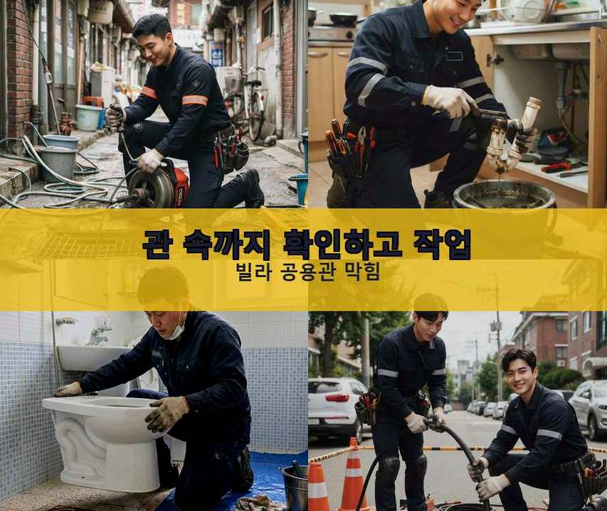 안양시동안구 달안동 화장실 하수구막힘 전문 업체 현장 작업 사진 - 배관해결사