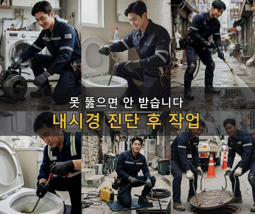 군포시 당동 배관청소 긴급출동 현장 작업 사진 - 배관해결사