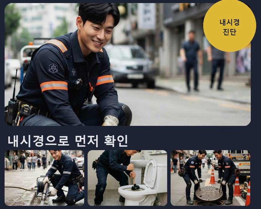 군포시 당동 변기막힘 원인 진단 현장 작업 사진 - 배관해결사