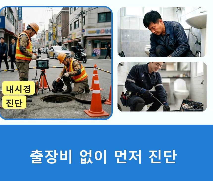 군포시 둔대동 하수구막힘 고압세척·관통 작업 모습