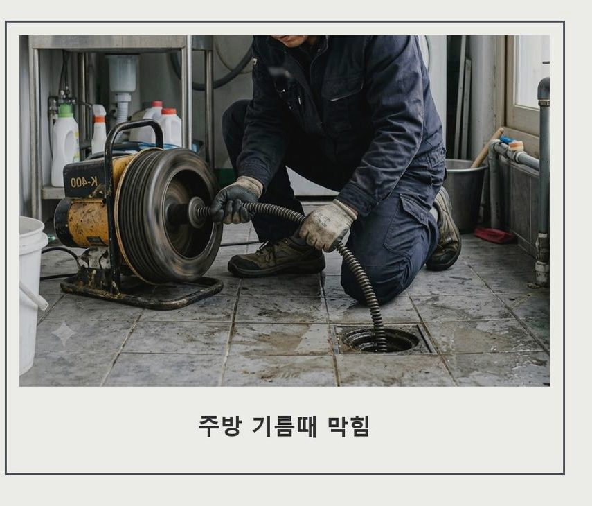 안산시단원구 대부남동 배관청소 뚫음 현장 작업 사진 - 배관해결사