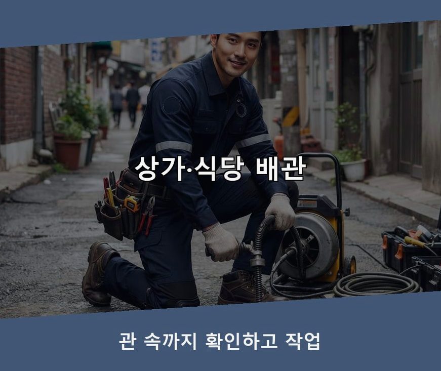 안산시단원구 대부북동 하수구 냄새 긴급출동 현장 작업 사진 - 배관해결사