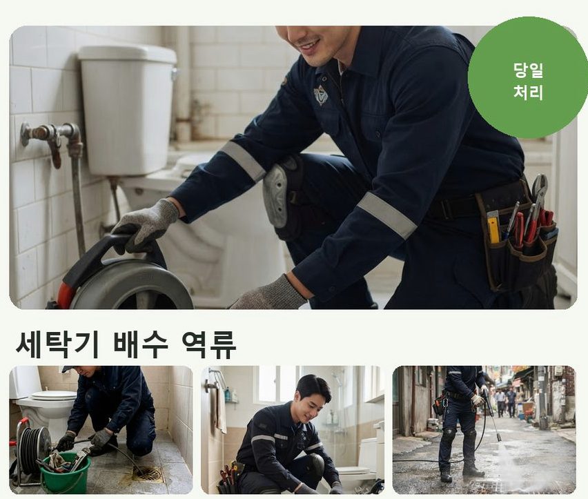 시흥시 목감동 싱크대막힘 고압세척·관통 작업 모습