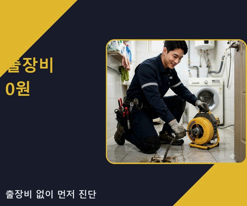 군포시 수리동 변기막힘 고압세척·관통 작업 모습