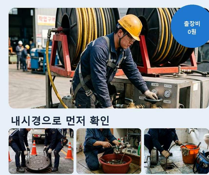 군포시 대야미동 싱크대막힘 야간 출동 현장 작업 사진 - 배관해결사
