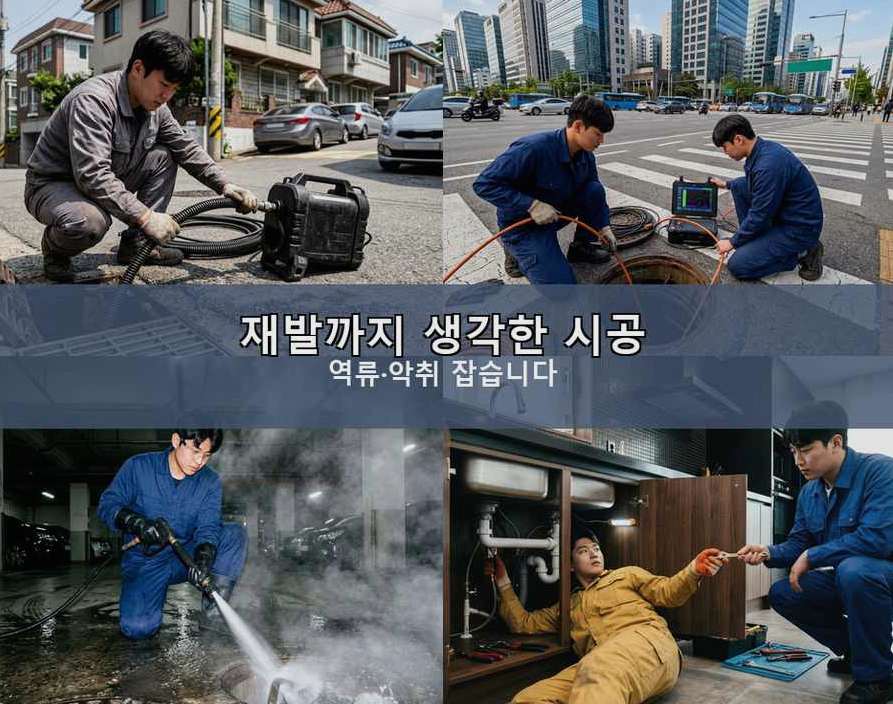 옹진군 대청면대청리 고압세척 야간 출동 현장 작업 사진 - 배관해결사