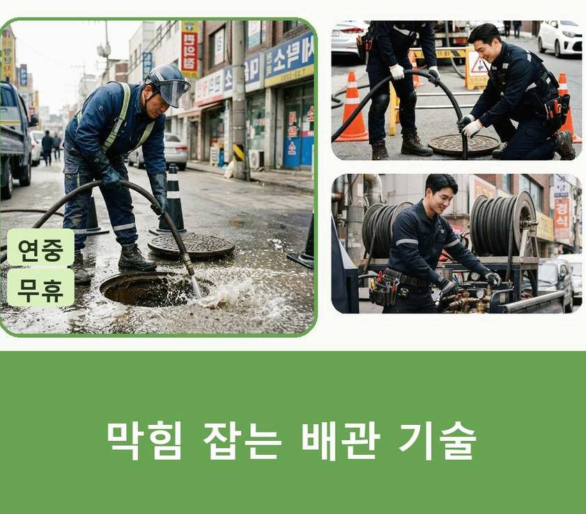 옹진군 대청면대청리 배관청소 가격 안내 현장 작업 사진 - 배관해결사