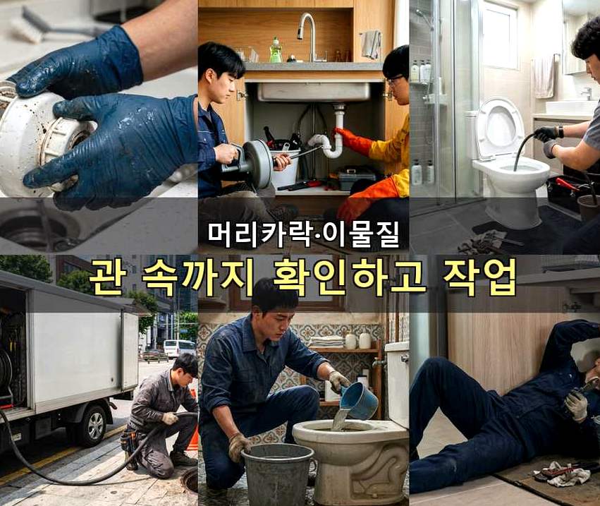 옹진군 대청면대청리 오수관막힘 빠른 해결 현장 작업 사진 - 배관해결사