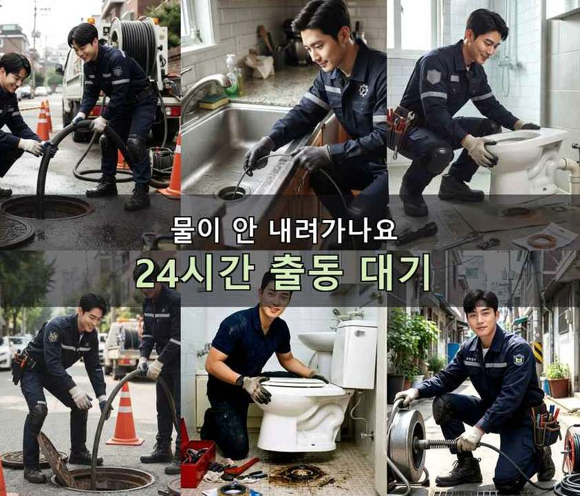 옹진군 대청면대청리 주방 하수구막힘 빠른 해결 현장 작업 사진 - 배관해결사