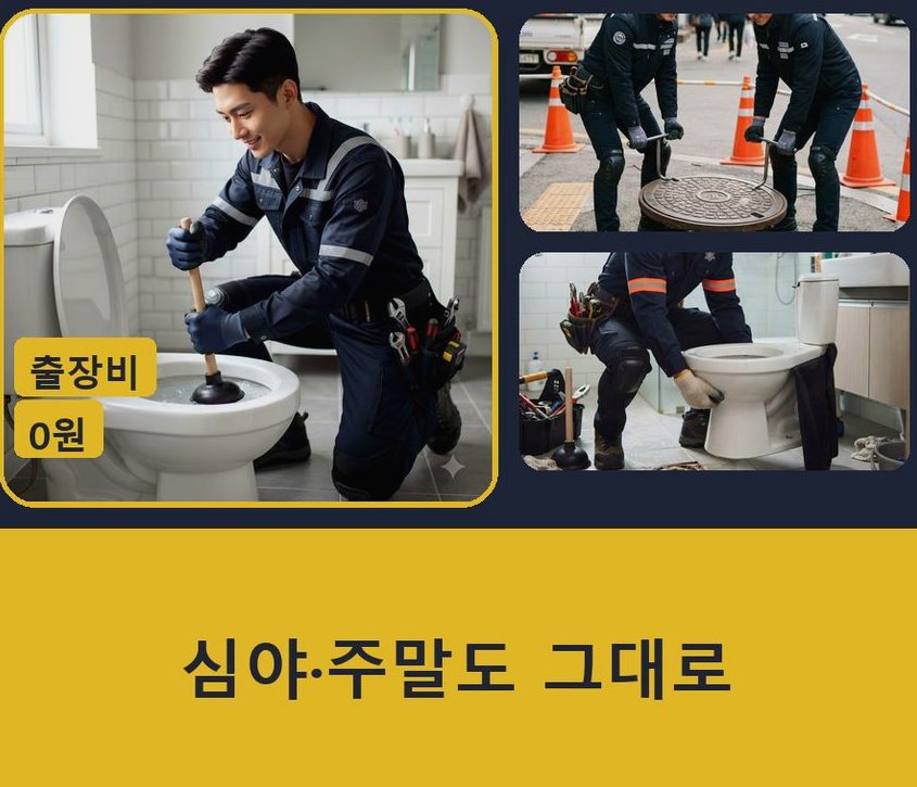 옹진군 대청면대청리 화장실 하수구막힘 빠른 해결 현장 작업 사진 - 배관해결사