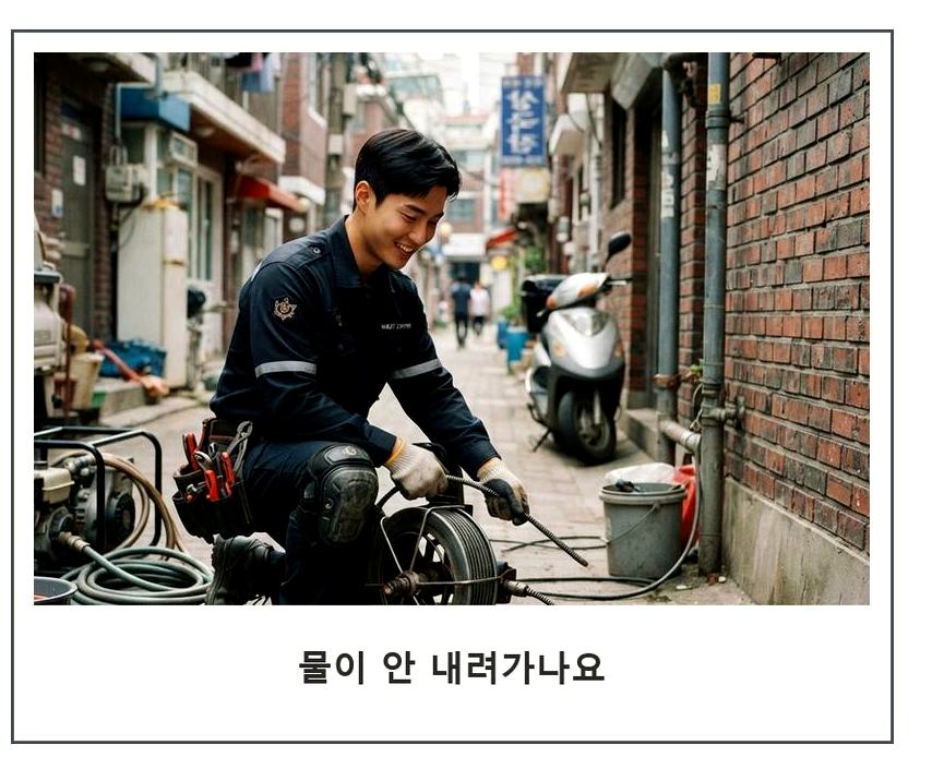옹진군 덕적면굴업리 배관청소 원인 진단 현장 작업 사진 - 배관해결사