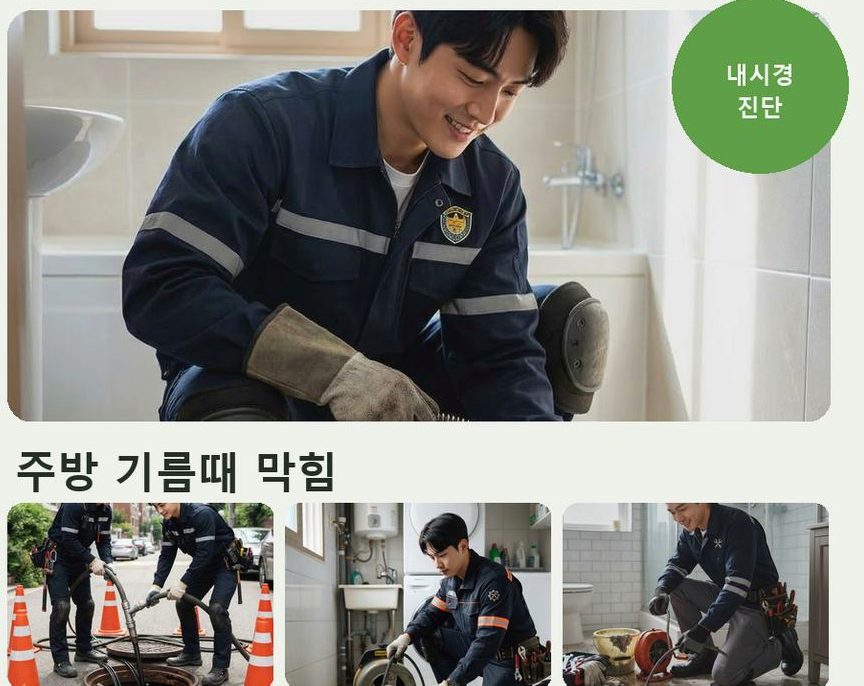 옹진군 덕적면굴업리 세탁기 배수구막힘 긴급출동 현장 작업 사진 - 배관해결사