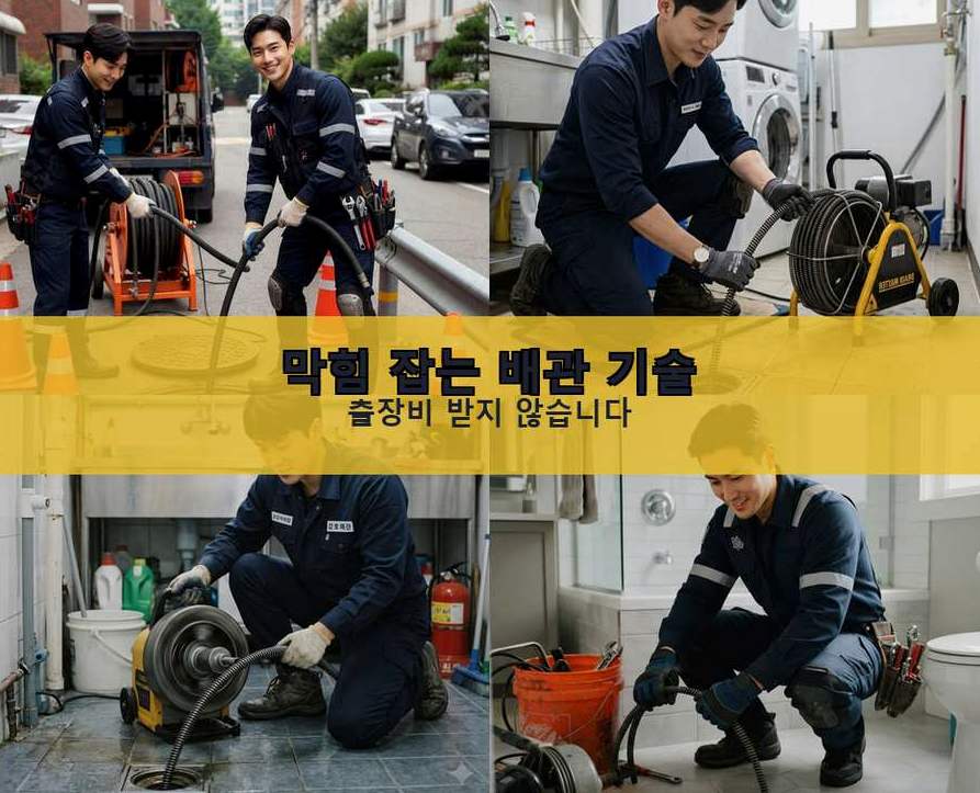 옹진군 덕적면굴업리 오수관막힘 업체 현장 작업 사진 - 배관해결사