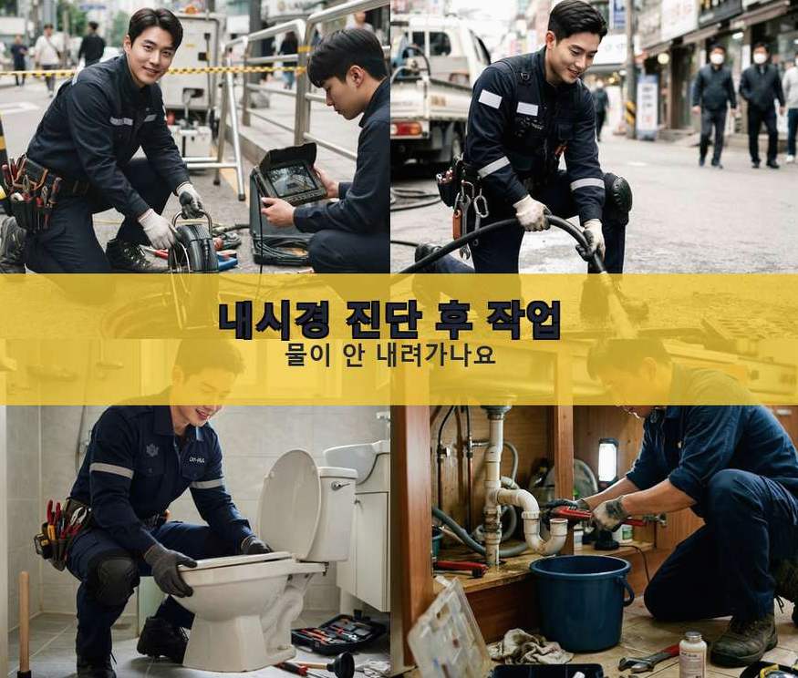옹진군 덕적면굴업리 욕실 배수구막힘 전문 업체 현장 작업 사진 - 배관해결사