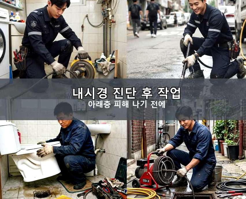 남양주시 도농동 배관청소 뚫음 현장 작업 사진 - 배관해결사