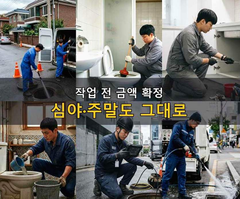 남양주시 도농동 화장실 하수구막힘 24시 출동 현장 작업 사진 - 배관해결사