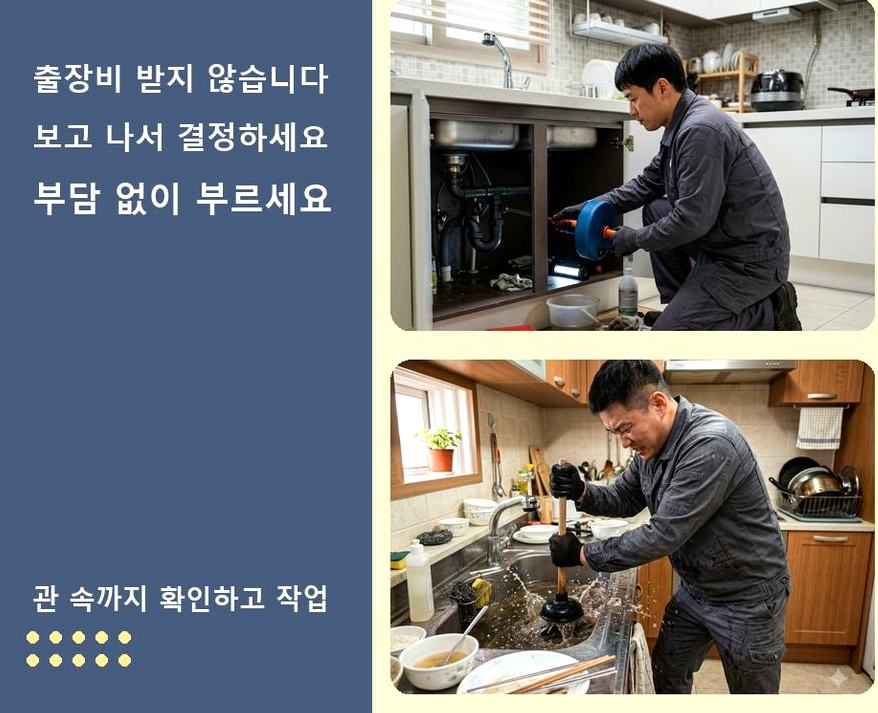 부천시원미구 도당동 고압세척 24시 출동 현장 작업 사진 - 배관해결사