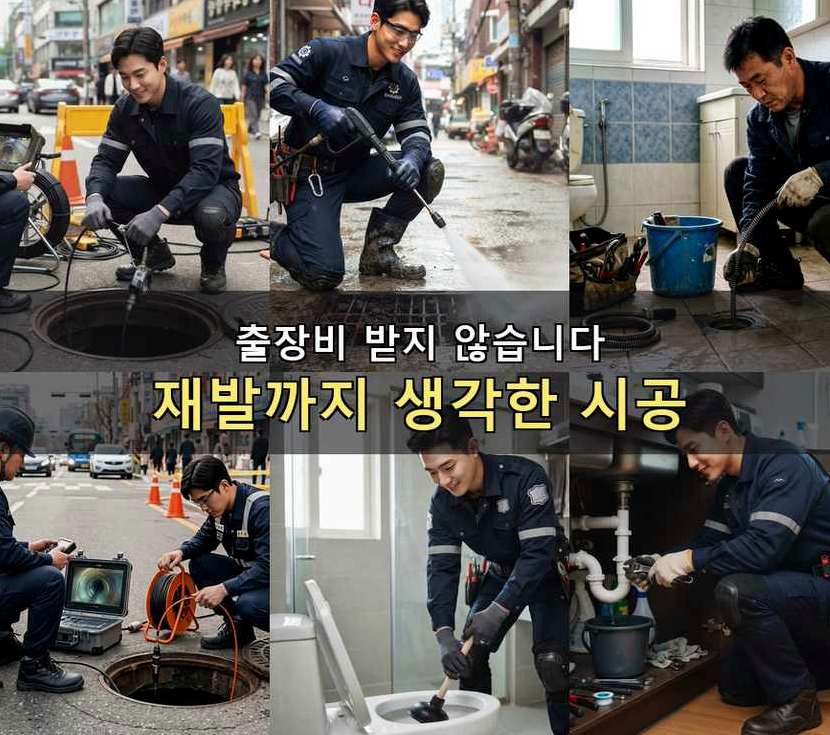 부천시원미구 도당동 하수구 냄새 당일 처리 현장 작업 사진 - 배관해결사