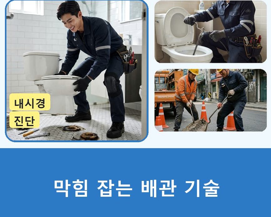 부천시원미구 도당동 화장실 하수구막힘 출장비 무료 현장 작업 사진 - 배관해결사