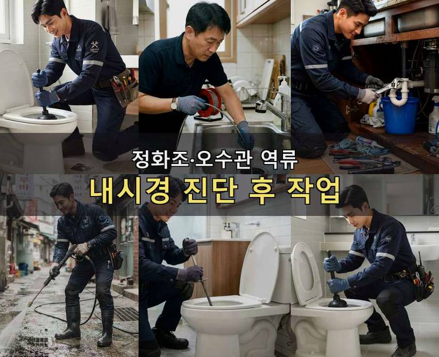 평택시 도일동 배수구막힘 고압세척·관통 작업 모습
