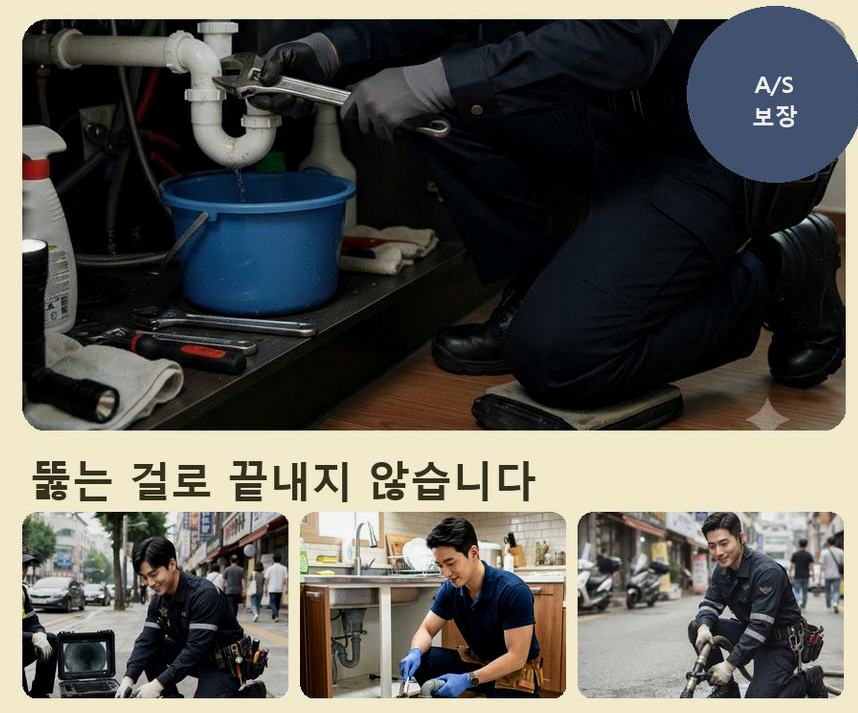 시흥시 도창동 변기막힘 가격 안내 현장 작업 사진 - 배관해결사